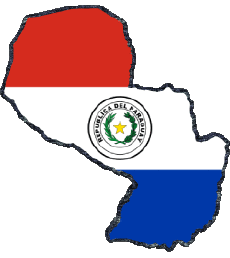 Flags America Paraguay Map 