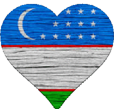 Drapeaux Asie Ouzbékistan Coeur 