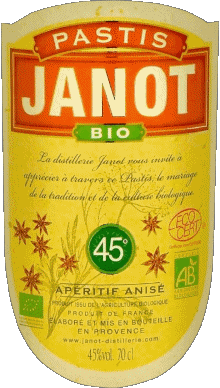 Bio-Getränke Vorspeisen Janot Pastis Bio