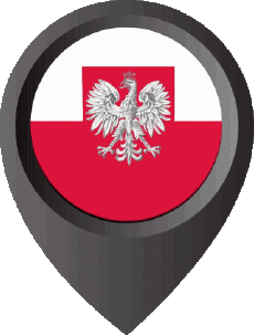 Fahnen Europa Polen Standort-Pin 