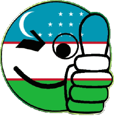 Bandiere Asia Uzbekistan Faccina - OK 