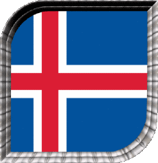 Bandiere Europa Islanda Quadrato 