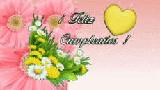 Messagi Spagnolo Feliz Cumpleaños Floral Sfondo animato 002 