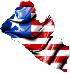 Banderas África Liberia Mapa 