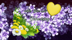 Messages Allemand Alles Gute zum Geburtstag Blumen Fond Animé 003 