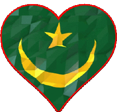 Fahnen Afrika Mauretanien Herz 