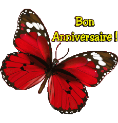 Mensajes Francés Bon Anniversaire Papillons Fondo transparente 004 
