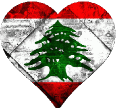 Flags Asia Lebanon Heart 
