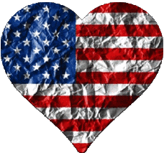 Fahnen Amerika U.S.A - National Herz 