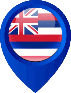 Flags America U.S.A - States Hawaii Location Pin 