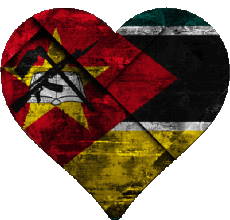 Drapeaux Afrique Mozambique Coeur 
