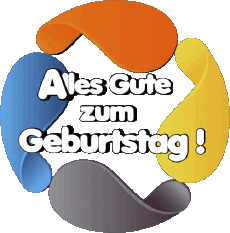 Messages German Alles Gute zum Geburtstag Zusammenfassung - geometrisch Transparent Background 011 
