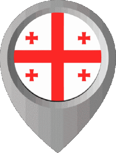 Fahnen Asien Georgia Standort-Pin 