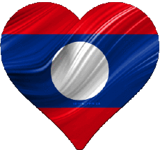 Fahnen Asien Laos Herz 