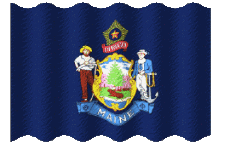 Fahnen Amerika U.S.A - States Maine Welligkeit 
