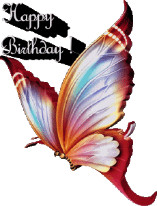 Nachrichten Englisch Happy Birthday Butterflies 008 