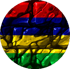 Drapeaux Afrique Maurice Rond 