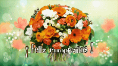 Nachrichten Spanisch Feliz Cumpleaños Floral Animierter Hintergrund 004 