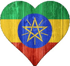 Banderas África Etiopía Corazón 