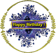 Nachrichten Englisch Happy Birthday Floral Transparenter Hintergrund 31 