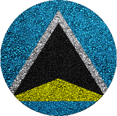 Drapeaux Amériques Sainte Lucie Rond 