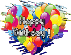 Messagi Inglese Happy Birthday Balloons - Confetti 001 