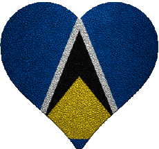 Flags America St. Lucia Heart 