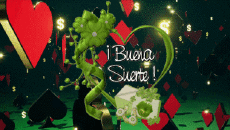 Messages Spanish Buena Suerte Animated Background 003 
