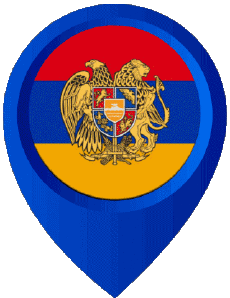 Fahnen Asien Armenien Standort-Pin 