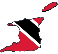 Drapeaux Amériques Trinité et Tobago Carte 