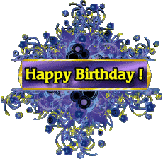 Messages Anglais Happy Birthday Floral Fond Transparent 31 