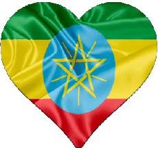 Drapeaux Afrique Ethiopie Coeur 