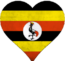 Banderas África Uganda Corazón 