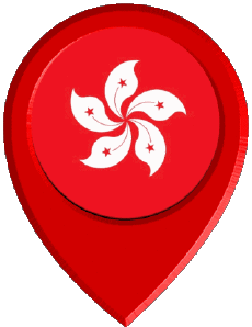 Fahnen Asien Hong Kong Standort-Pin 