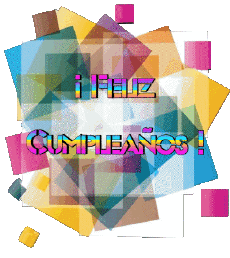 Messagi Spagnolo Feliz Cumpleaños Abstracto - Geométrico 015 