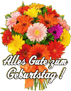 Messages German Alles Gute zum Geburtstag Blumen Transparent Background 003 