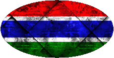 Drapeaux Afrique Gambie Ovale 01 