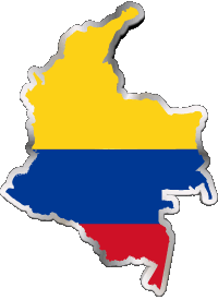 Bandiere America Colombia Carta Geografica 