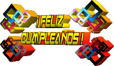 Messagi Spagnolo Feliz Cumpleaños Abstracto - Geométrico Sfondo trasparente 003 