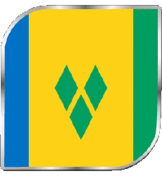 Flags America Saint Vincent and the Grenadines Square 
