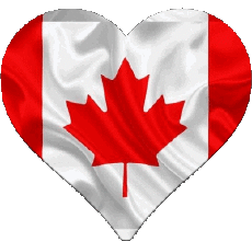 Drapeaux Amériques Canada Coeur 