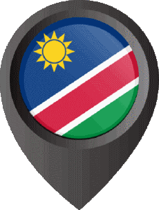 Flags Africa Namibia Location Pin 