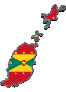 Fahnen Amerika Grenada-Inseln Karte 