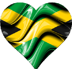 Flags America Jamaica Heart 