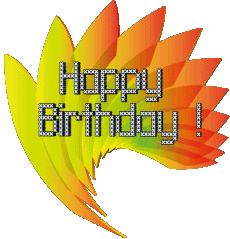 Messages English Happy Birthday Abstract - Geometric Transparent Background 005 