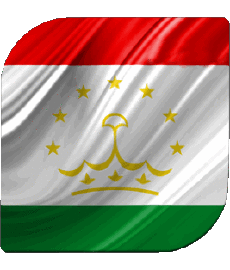 Drapeaux Asie Tadjikistan Carré 