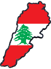 Banderas Asia Líbano Mapa 