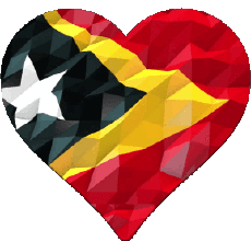 Bandiere Asia Timor Est Cuore 