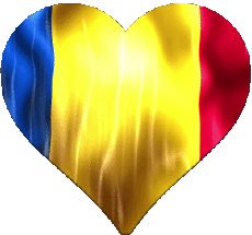 Banderas África Chad Corazón 