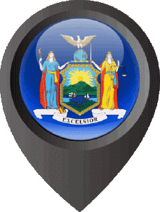 Flags America U.S.A - States New York Location Pin 